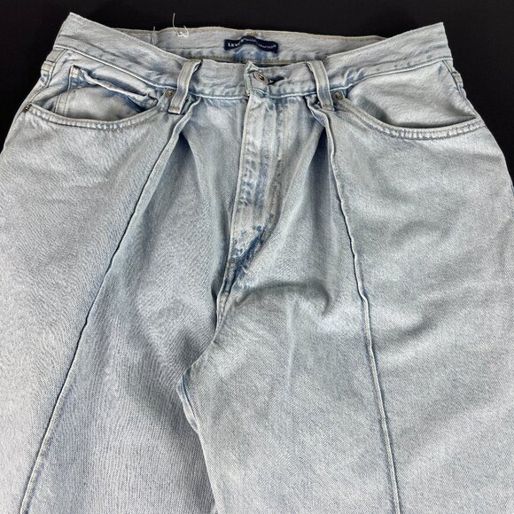 Levi's Made Crafted Jean Women 30x28* Column Pleated High Rise Blue Denim Tag 29 - Picture 3 of 16